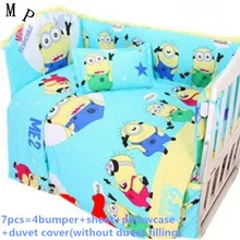 Скидка! 6/7 шт. детское постельное белье унисекс бампер, постельное белье, хлопок детские кроватки комплект 120*60/120*70 см