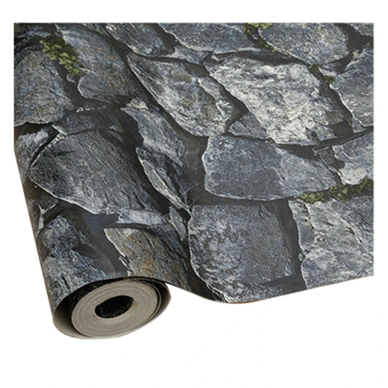 

10M Extre-Large Natural Grey Brick Wallpaper Roll Wall Stone Rock Slate Effect