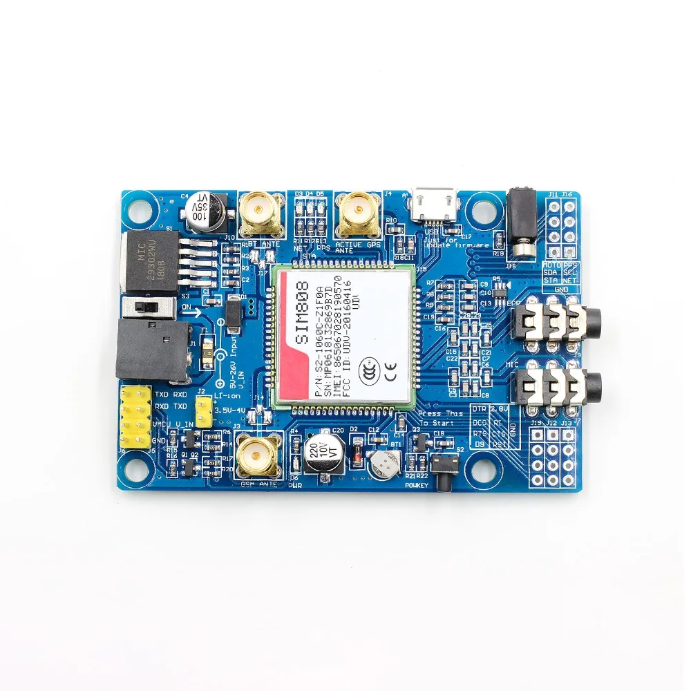 SIM808 модуль GSM GPRS gps макетная плата SMA с gps антенной для Arduino