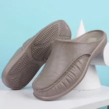 Тренд; Мужская обувь для сада; уличные мужские сандалии; Повседневная прогулочная обувь без застежки; Дизайнерские мужские тапочки; удобные мягкие Тапочки