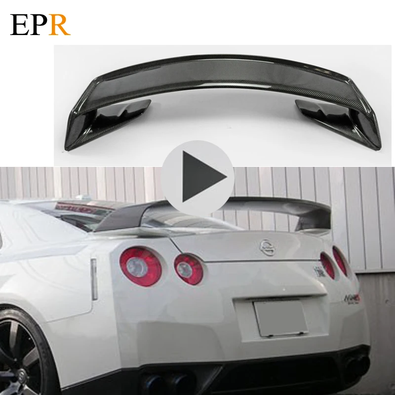 Car Accessories For Nissan R35 Mines Carbon Spoiler With Base Car Styling GT-R MI Trunk Wing Part Bod Kit - AliExpress