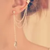Personality Leaf Tassel Clip Earrings for Women Ear Cuff Bijoux Gold Silver Color Punk Earrings Pendientes Jewelry Gift EB667 ► Photo 1/5