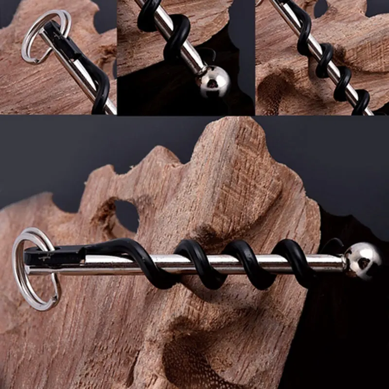 EDC Stainless Steel Twist Stick Corkscrew Red Wine Bottle Opener