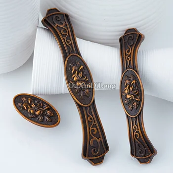 

Vintage 2PCS European Retro Carved Kitchen Cabinet Door Handles Cupboard Wardrobe Dresser Drawer Cabinet Pulls Handles and Knobs