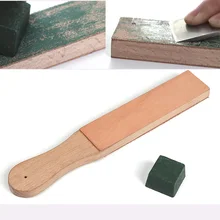 WUTA деревянная ручка кожа точильный ремень Ножи бритвы полировки доска с лак соединение 2-сторонний из овощи дубления