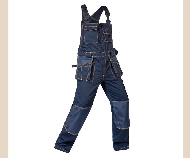 CCGK bib overalls men work coveralls multi-functional pockets repairman strap jumpsuits pants wear-resistance working uniforms (9)