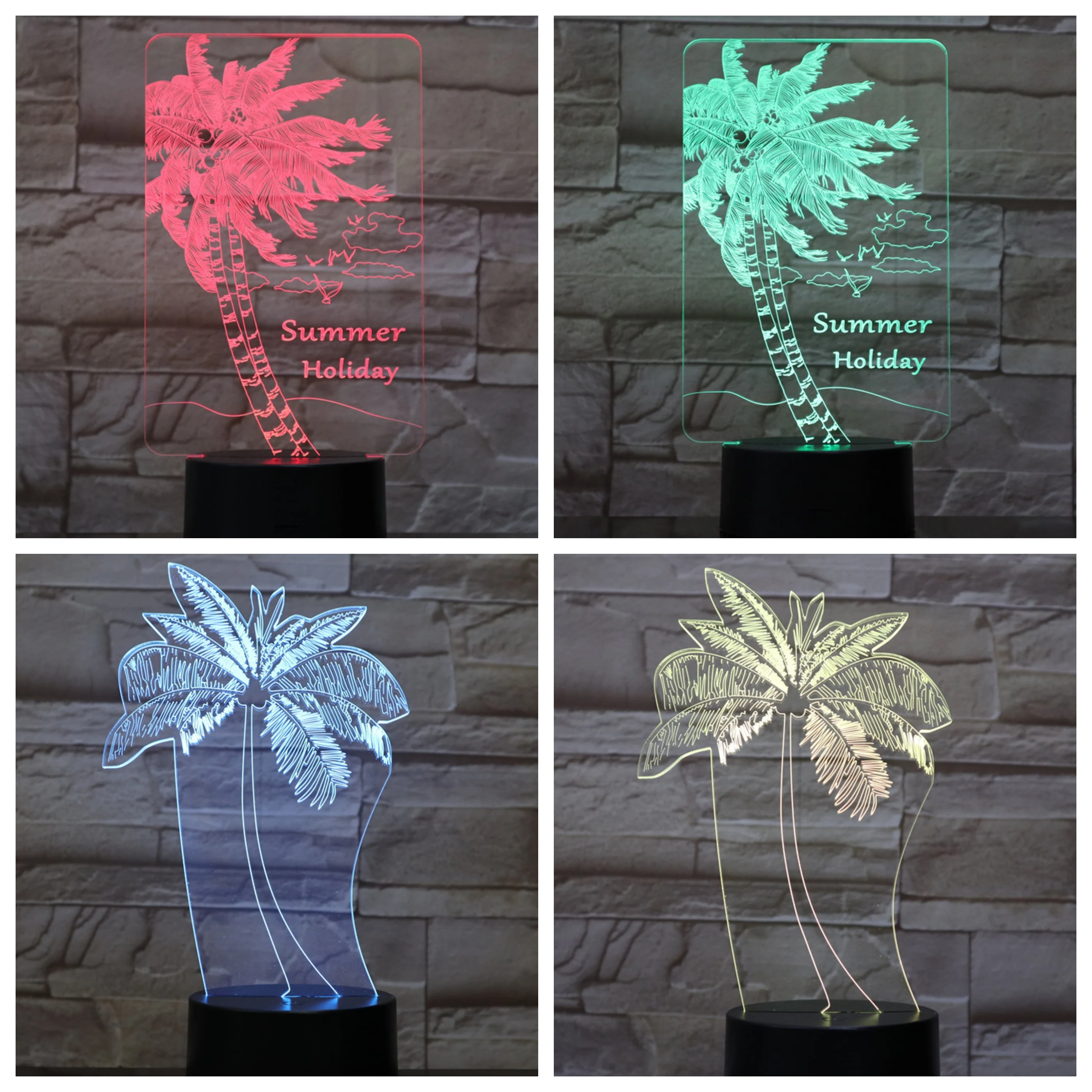 

Coconut Tree Table 3D Lamp USB Touch Sensor RBG Novelty Lighting Child Kids Baby Holiday Gift Gadget Fruit Led Night Light Decor
