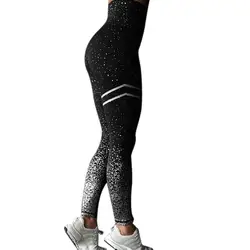 Женские леггинсы с высокой талией с принтом Slim Fit эластичный формирователь длинные брюки для спорта PO66