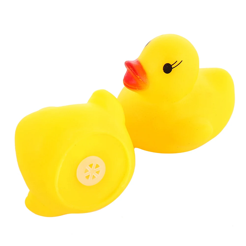 100 шт./компл. писклявый резиновый утка Duckie Игрушки для ванны Детские игрушки для душа для детей подарок на день рождения