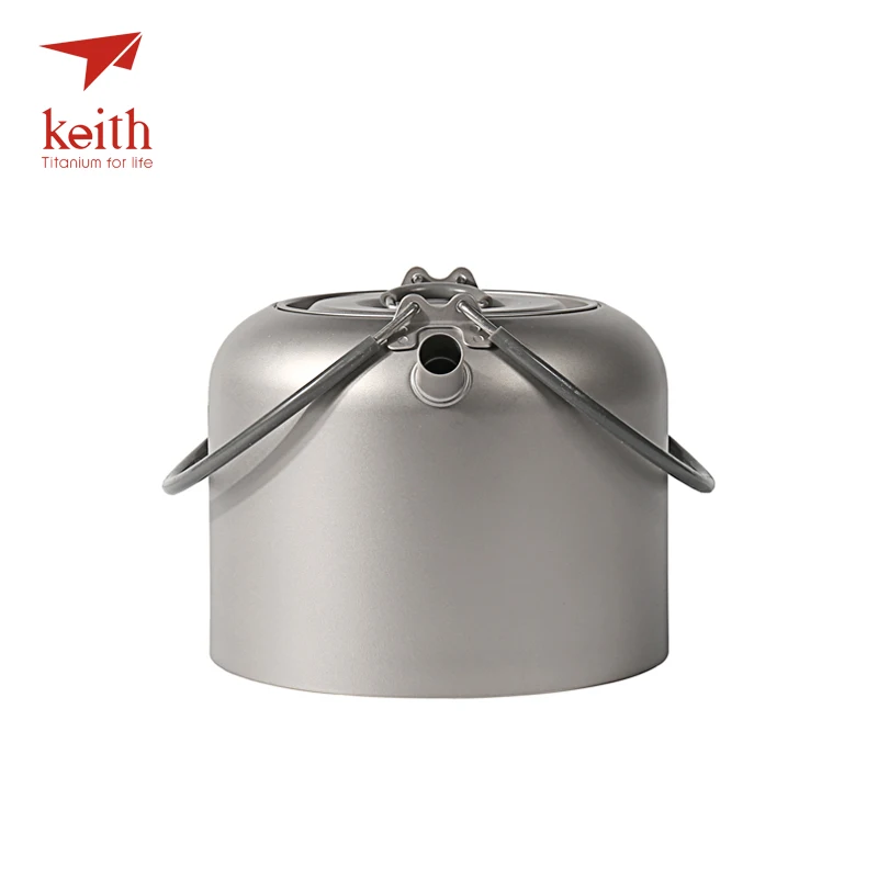 Keith 1.5l titanio camping agua pot con mango plegable al aire libre senderismo picnic café tetera Utensilios de cocina 200g ti3907
