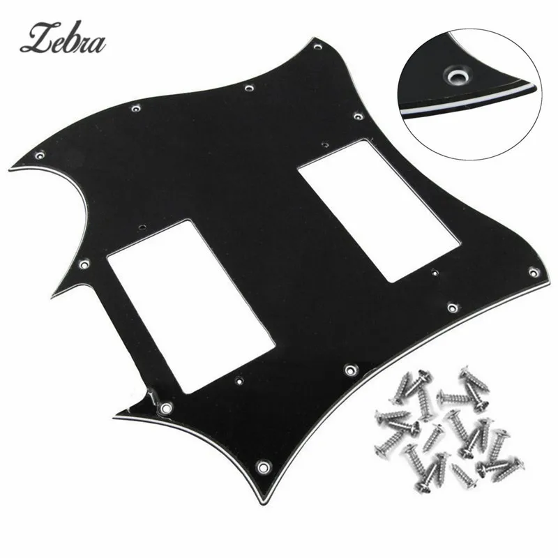 زيبرا 1 pcs القياسية 3 رقائق الأسود SG نمط كامل الوجه الغيتار Pickguard مع مسامير للآلات الموسيقية القيثارة أجزاء التبعي