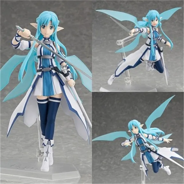 Sword Art Online Figuras Asuna Sinon Kirito Leafa Yui PVC Action Figures Toys Kids Anime Cosplay Dolls 15cm  (1)