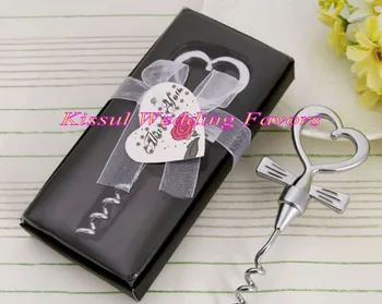 

(10 Pieces/lot) Wedding souvenirs of Tuxedo Heart Corkscrew in Gift Box For Wedding wine bottle opener and Party Favors