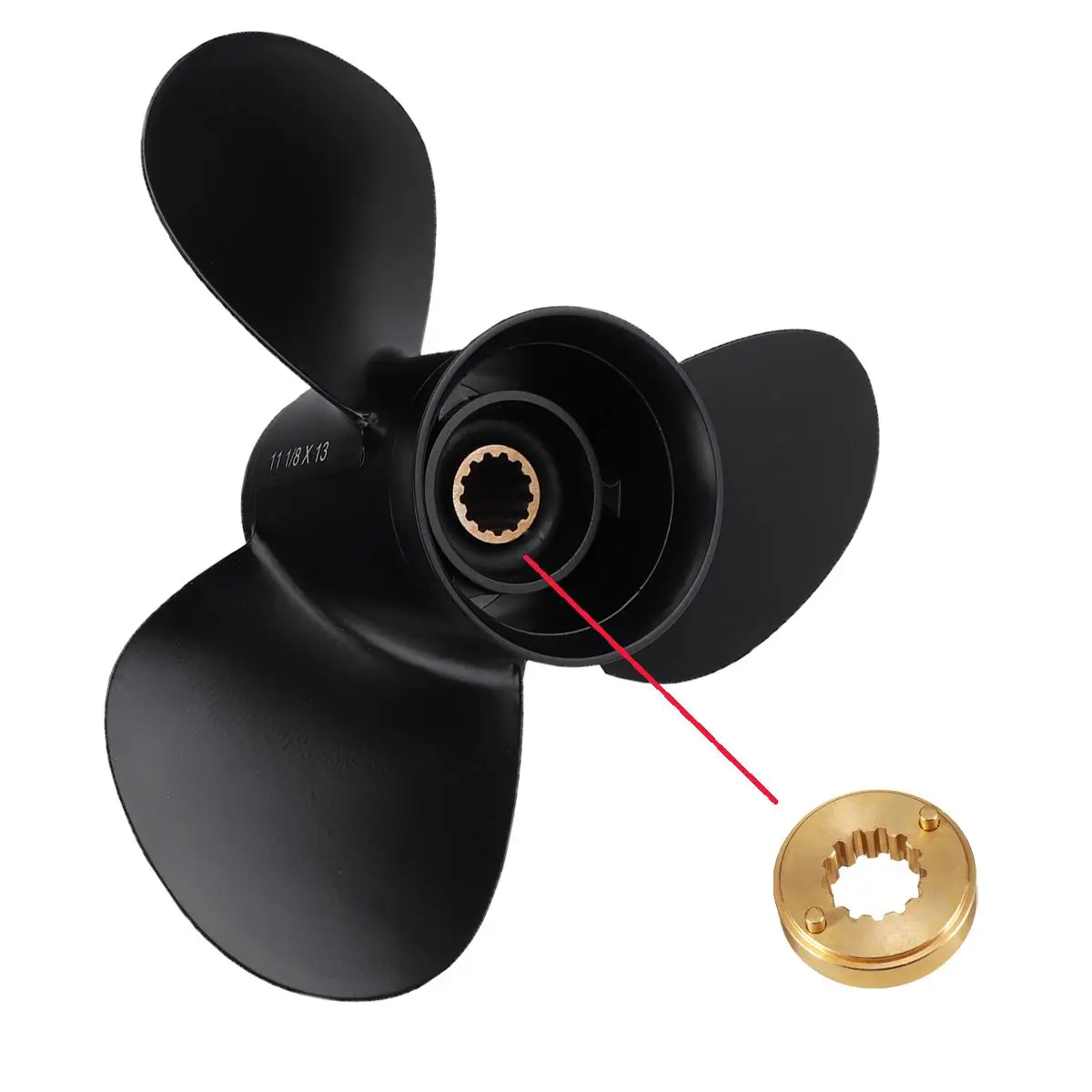 

Black 3 Blades Propellers 11 1/2X14 Aluminum Boat Outboard Propeller Propeller Prop For Mercury Mariner 25 30 40 50 60 70HP