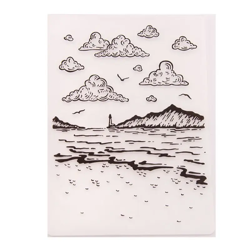 

Plastic Embossing Folder Template DIY Scrapbook Photo Album Card Making Decoration Crafts Landscape