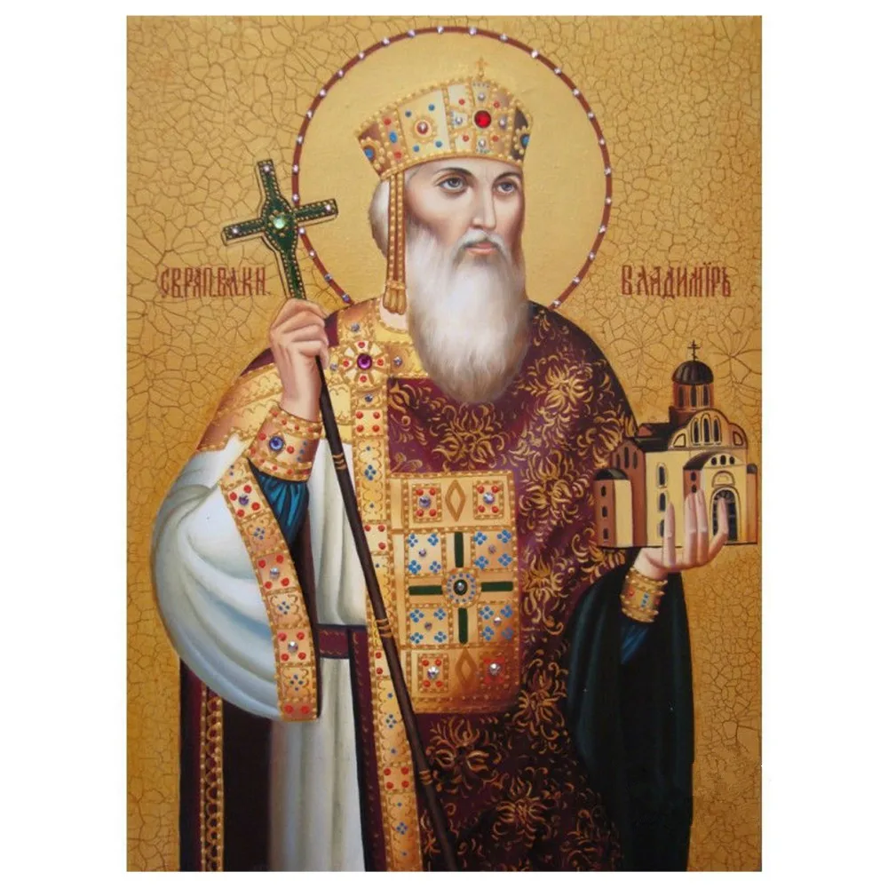 

3d Diy Diamond Painting Cross Stitch Religion Icon of Leader Diamond Mosaic Needlework Crafts square diamond embroidery religion
