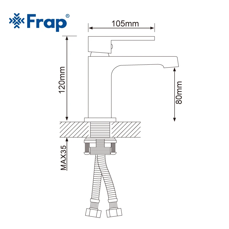 Смеситель для ванной FRAP F1043 инновационный Модный стильный кран холодной и