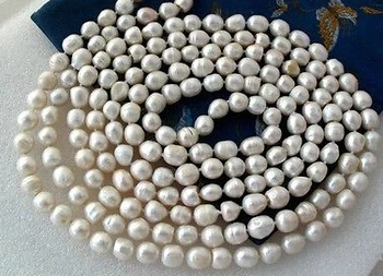 

free shipping $wholesale_jewelry_wig$ free shipping 11mm White Baroque Freshwater Pearl Necklace 80"
