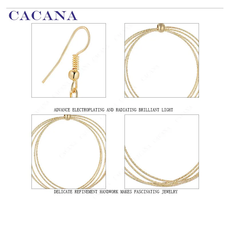 CACANA Dangle Long Earrings For Women Big Round Top Quality Bijouterie Hot Sale No.A552 A553