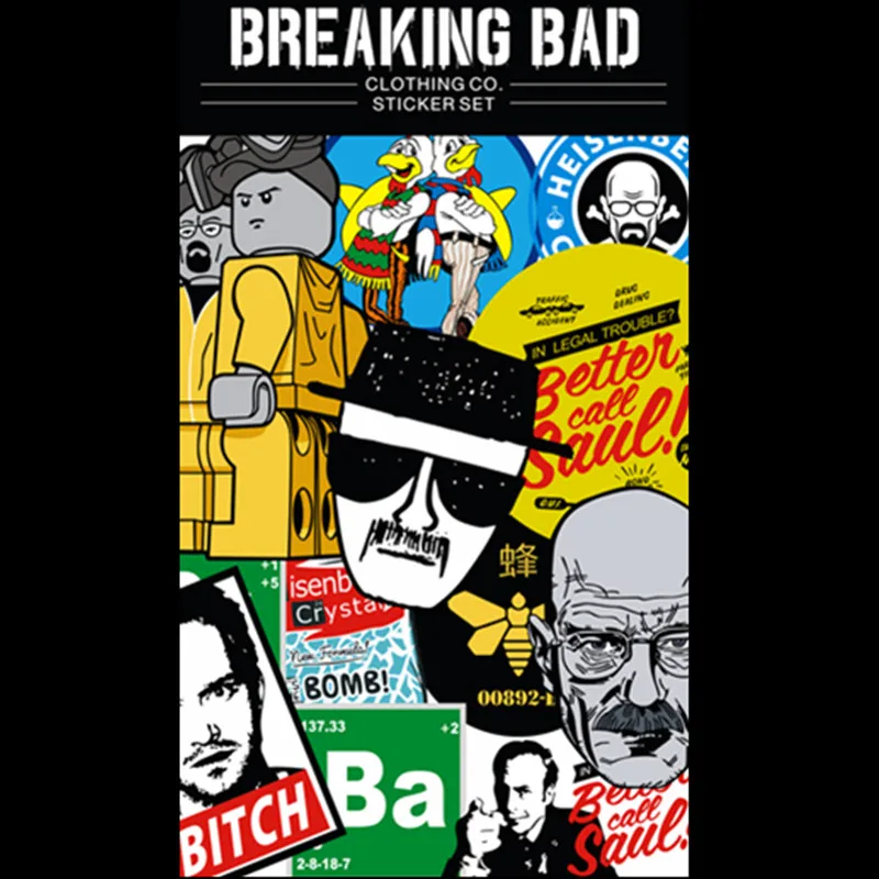 

20PCS Spoof Breaking Bad stickers for Furniture films box laptop notebook luggage skateboard kids toy PVC waterproof stickers