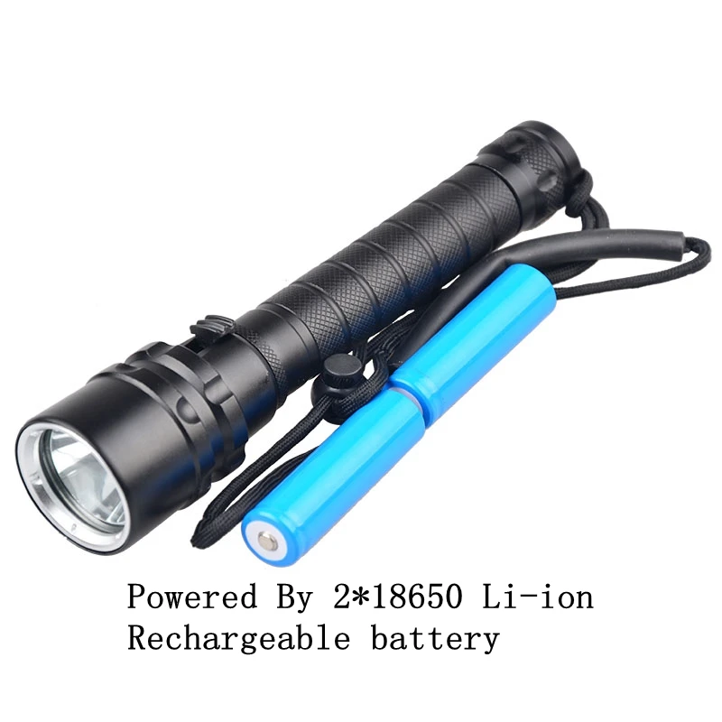 [Free ship]Diving flashlight 18650 LED L2 Underwater light XM-L T6 Waterproof 18650 Flash light Lamp Torch free shipping