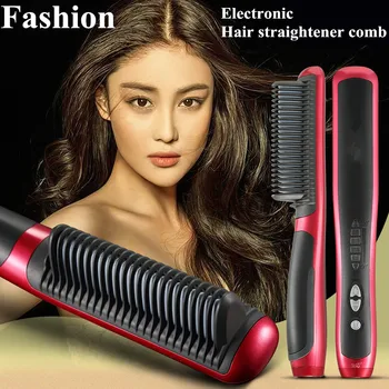 

Hot Hair Straightener 29W Electronic 110/220V Ceramic Ionic Anion Digital Tourmaline Ceramic Flat Instant Magic Comb Hair Brush