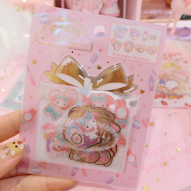 

4 styles Cartoon Seal flake little twin stars cinnamoroll my melody kitty PVC Stickers Decoration Index Stickers for kids toys