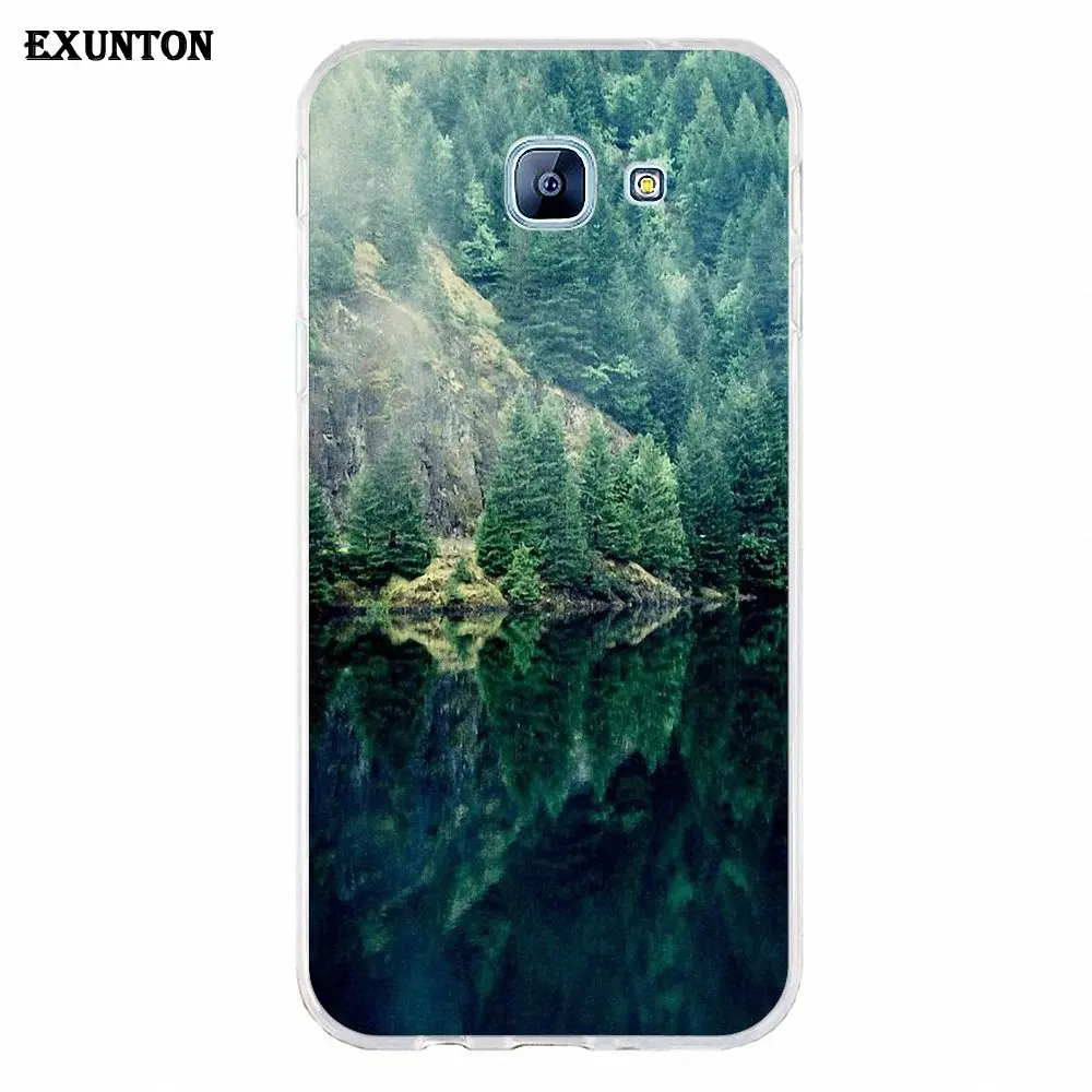 Мягкий чехол с принтом для Xiaomi Redmi Mi Note 7 8 9 SE Pro Lite Go Play Mountain Mirror Green Wood