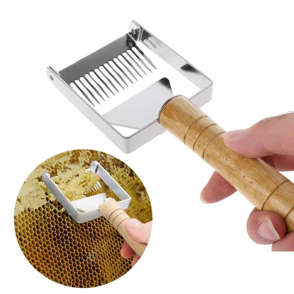 Дизайн Оборудования для пчеловодства нож скребок Вилка для меда и меда расческа деревянная ручка инструмент Вилки