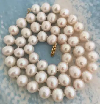 

elegant 14k 18inch 9-10mm south sea round white pearl necklace