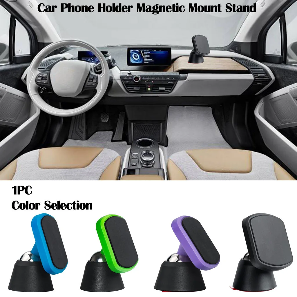 

Universal 360° Rotating Car Phone Holder Magnetic Mount Stand For Phone GPS Tape at the bottom stable adhesion Multipurpose 8Z