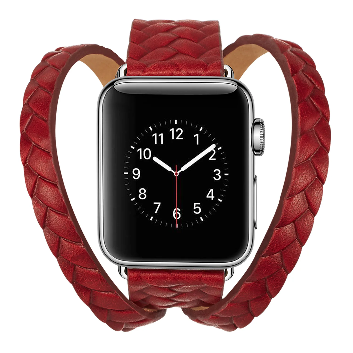 

KLFS Embossed strap for Apple Watch Band leather strap with double leather strap 38 42 40 44mm