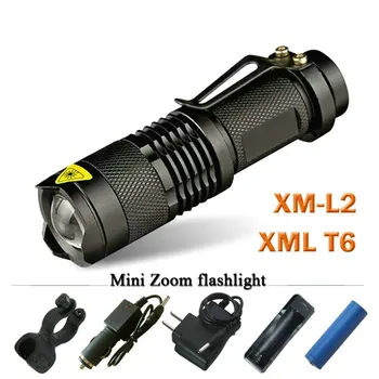 

led flashlights Portable light mini zoom Rechargeable xml t6 xm l2 torch flashlight 5 mode waterproof camping lamp zaklamp