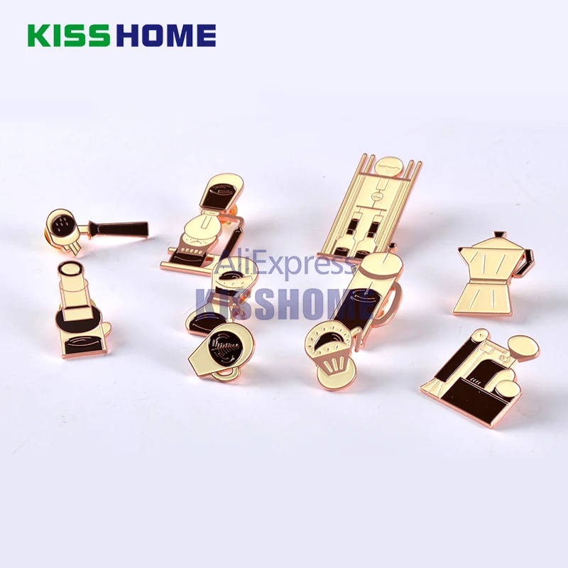 

Delicate Coffee Brooch Zinc Alloy Coffee Pot Cup Pin Espresso Maker Pins Badges Brooches Unisex Jewelry Accessories