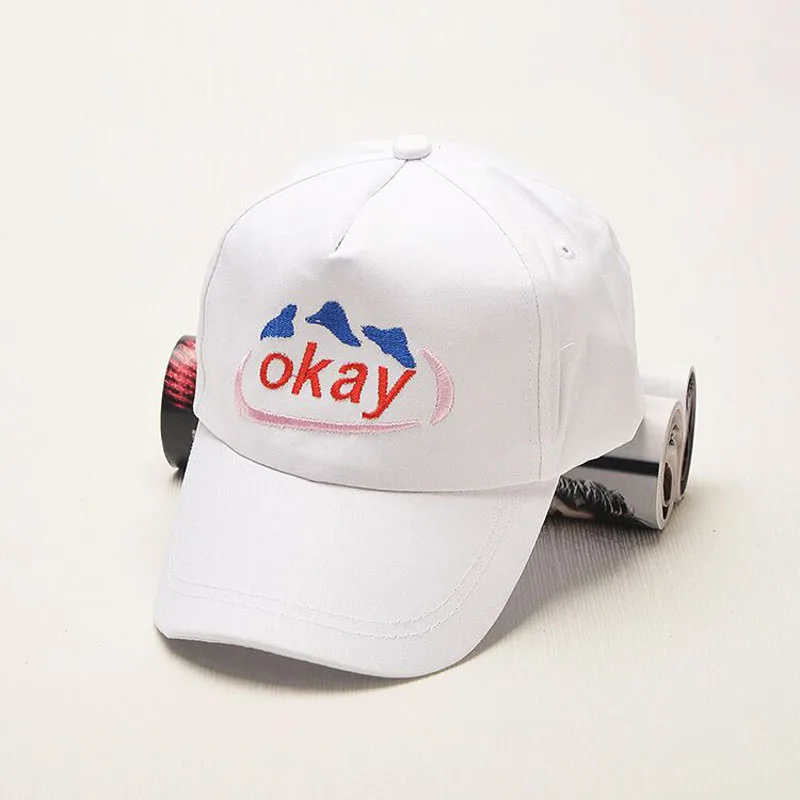 New Take Women Men Snapback Caps Adjustable Hat White Board Okay Letter Baseball Cap For Adult Leisure Travel Hat new men women red sox cap plain adjustable gaphy baseball cap curved hat solid color leisure baseball caps baseball caps