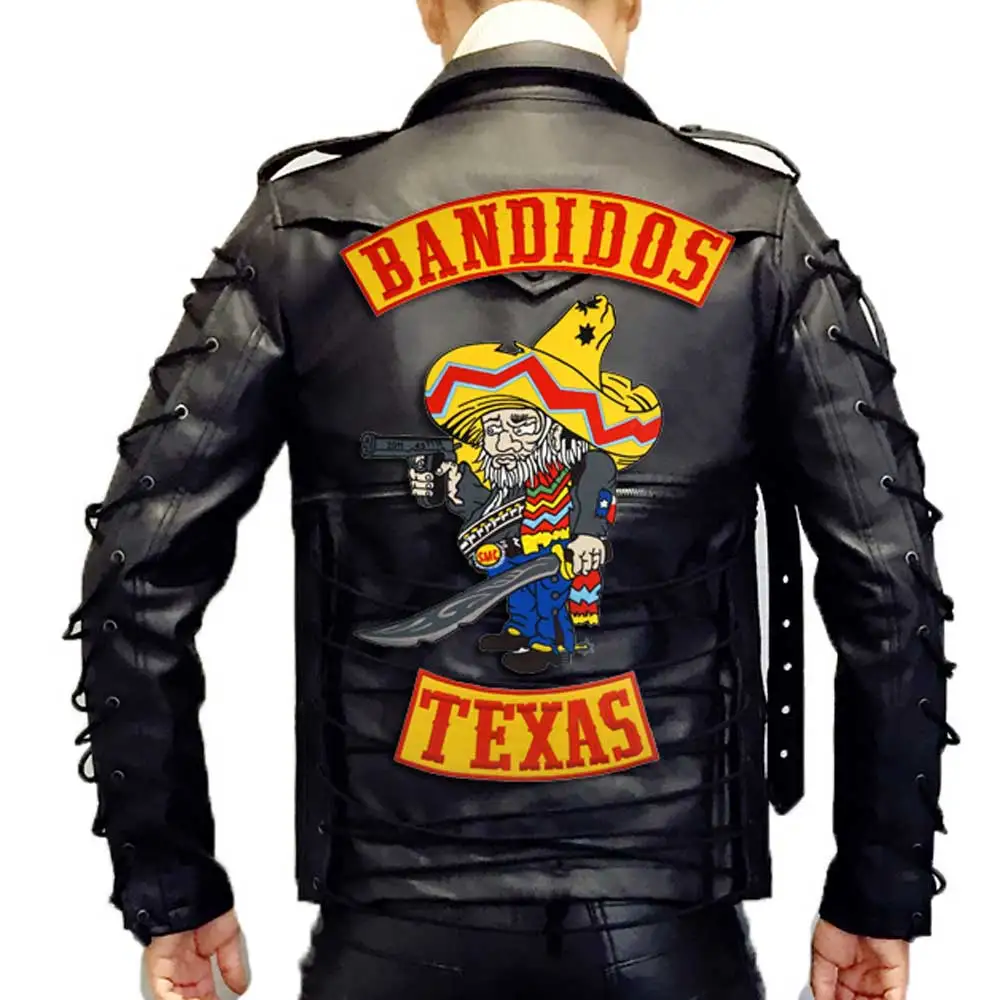 BANDIDOS TEXAS MC нашивка с подкладкой вышитые Панк байкерские нашивки Одежда Наклейки Аксессуары значок 10 шт./партия