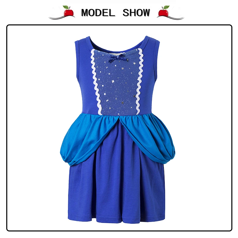 Girls Clothing snow white princess dress Clothing Kids Clothes,belle moana Minnie Mickey dress birthday dresses mermaid costume cute baby dresses