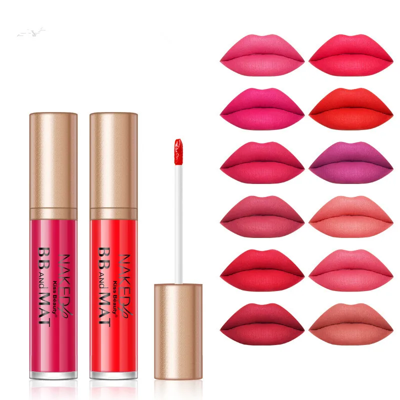 

New lip glaze 12 color matte lipstick lasting moisturizing cream moisturizing cream lip gloss to create waterproof pigment