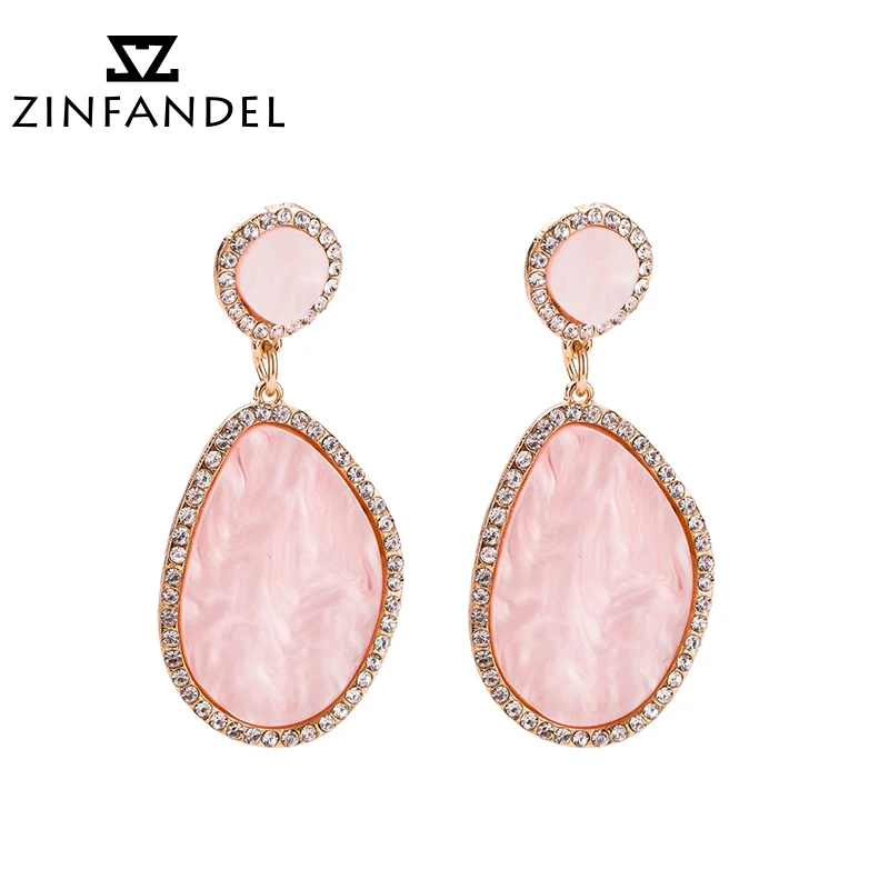 

ZINFANDEL Brand Cross Border For Geometry Board Acrylic Drop Earrings Woman European Concise Irregular Heat Fashion Accessories