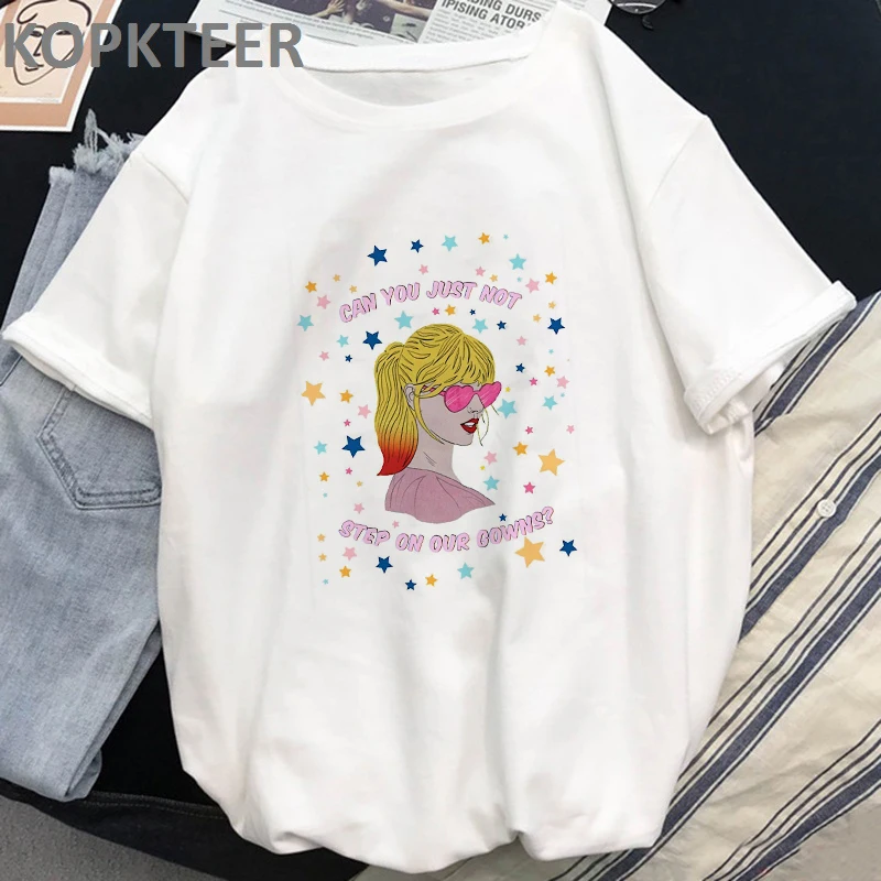 

New Cotton Women Clothes 2019 Can You Just Not Step Harajuku Aesthetics T Shirt Vogue Camiseta Mujer Tops Casual Tee Shirt Femme