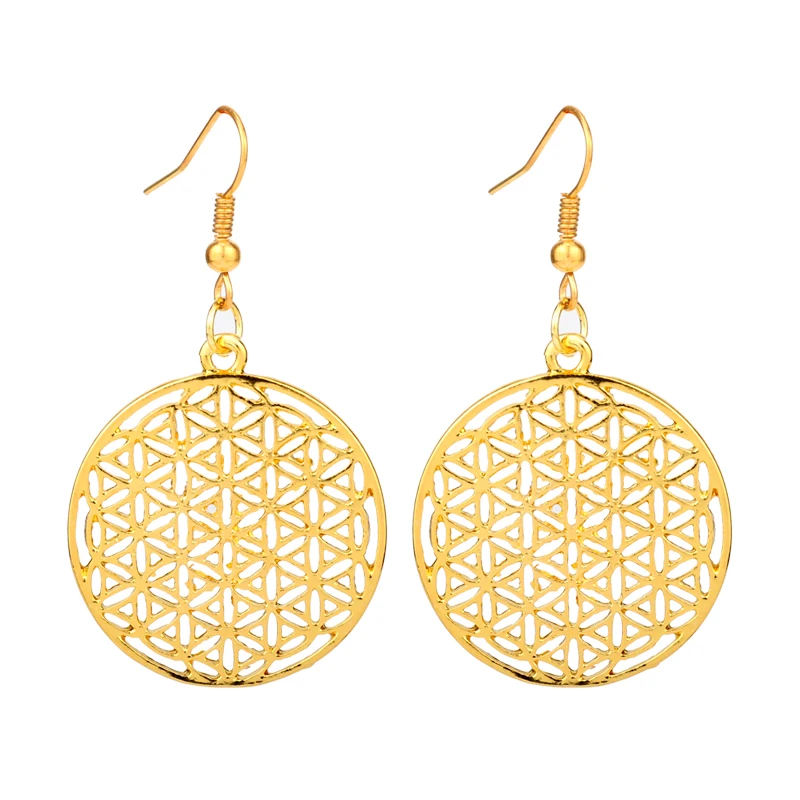 

Fashion Earrings for Women Hollow Mandala Pendants Ear Drop Earrings Ear Ornaments Female Accessories Jewelry Valentine's Gift