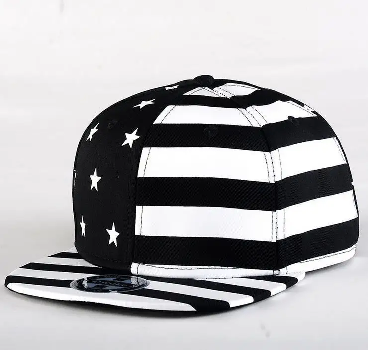 Флаг США хип-хоп кепка Snapback Бейсболка s Мужская Мода Регулируемая Женская баскетбольная кепка Повседневная Кепка скейтборд бренд - Цвет: black