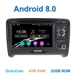 4 ГБ Оперативная память Quad core 1024*600 сенсорный экран Android 8,0 Автомобильный DVD плеер для Audi TT 2006- 2012 с радио WiFi BT gps навигации