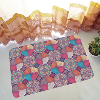 

Honlaker Bohemian Style Floor Mat Fashion Geometric Doormat Water-absorbing Non-slip Bathroom Doormat Kitchen Entrance Rug