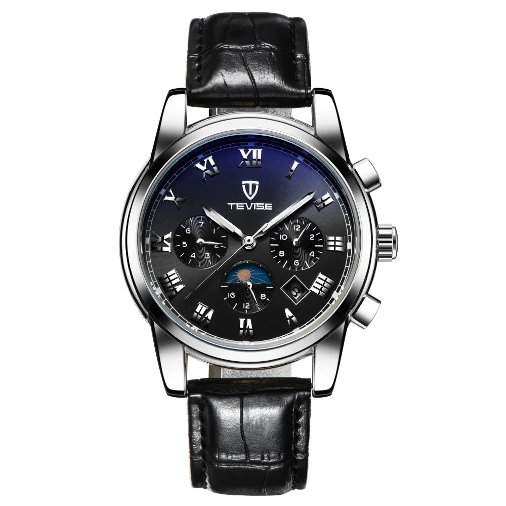 TEVISE Mechanical Watch Men Moon Phase Luminous 30m Waterproof Date Automatic Watch Male Chinese Brand Watches 2017 Fashion  (9)