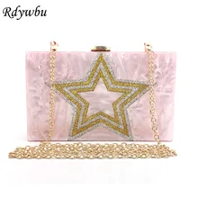 Rdywbu бренд звезда Блестки вечерняя сумочка Роскошные для женщин Мода цепи сумка обувь для девочек маленький акрилвечерние вечерние ежедневные клатчи Bolsa B654
