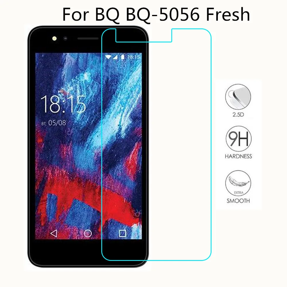 

Tempered Glass 9H Explosion-Proof Protective Film Screen Protector Mobile Phone For BQ BQ BQ-5056 Fresh 5056 5.0"