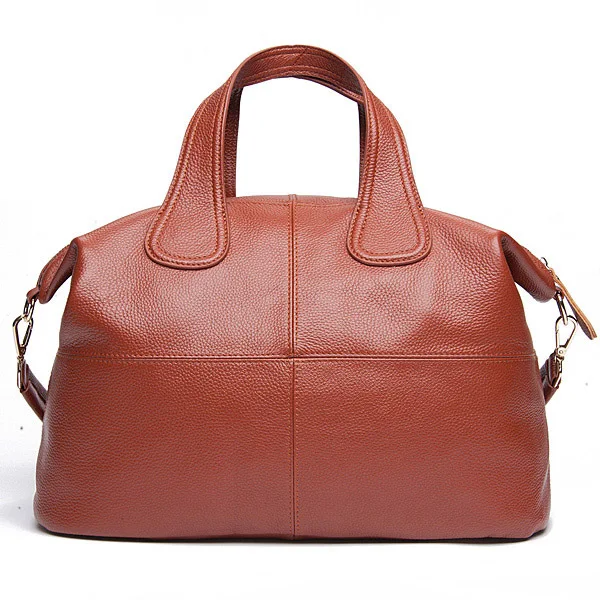 Zency женская сумка из натуральной кожи кофейного цвета, женские сумки-тоут, классические черные сумки-мессенджеры через плечо, сумка через плечо из Бостона - Цвет: Brown