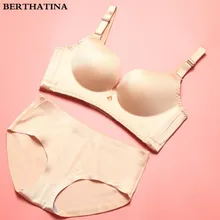 BERTHATINA бренд сексуальный женский бюстгальтер набор регулировки бесшовное нижнее белье набор плюс размер C чашка белье пуш-ап бюстгальтер и трусики набор