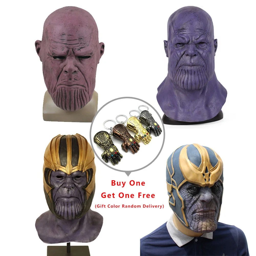 

Infinity Gauntlet Avengers Thanos Latex Masks Full Face Helmet Superhero Mask Cosplay Costume Halloween Carnival Party Props